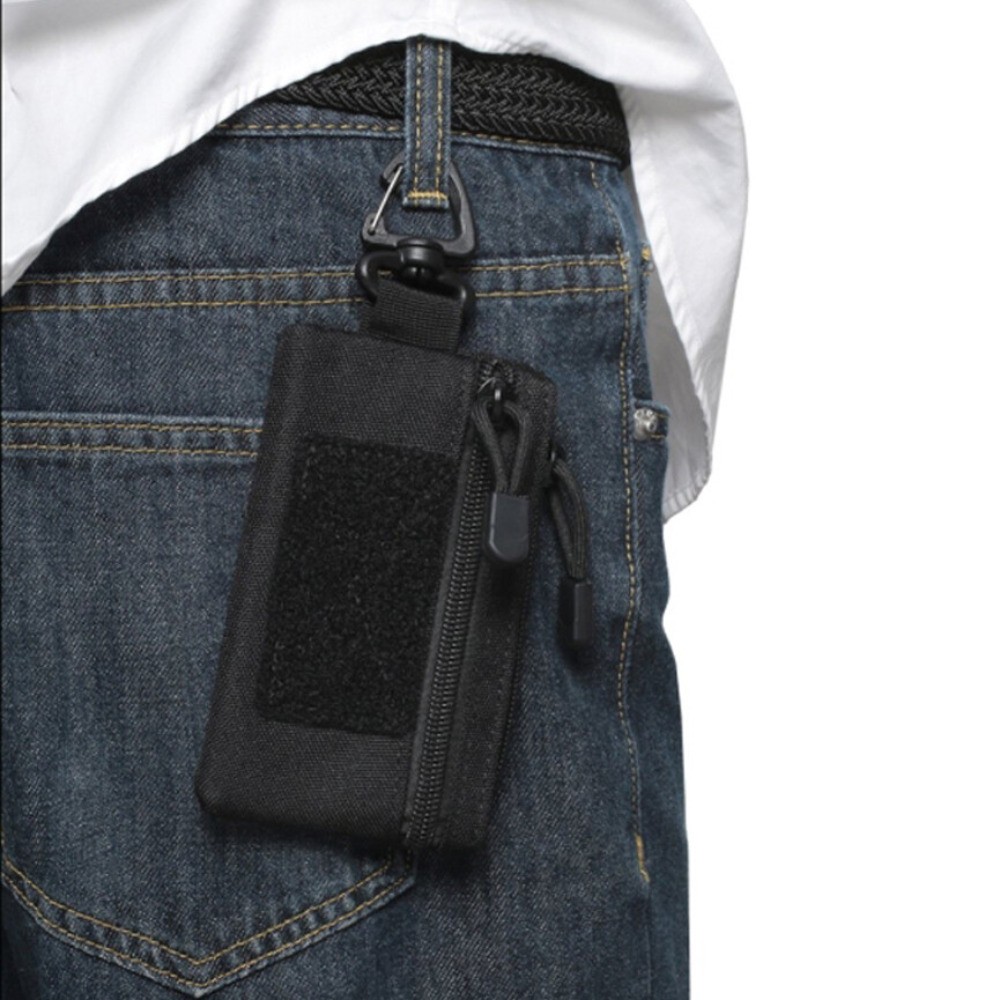 Tactical Wallet Key Pouch Military EDC Mini Coin Purses Zipper Small Waist Bag