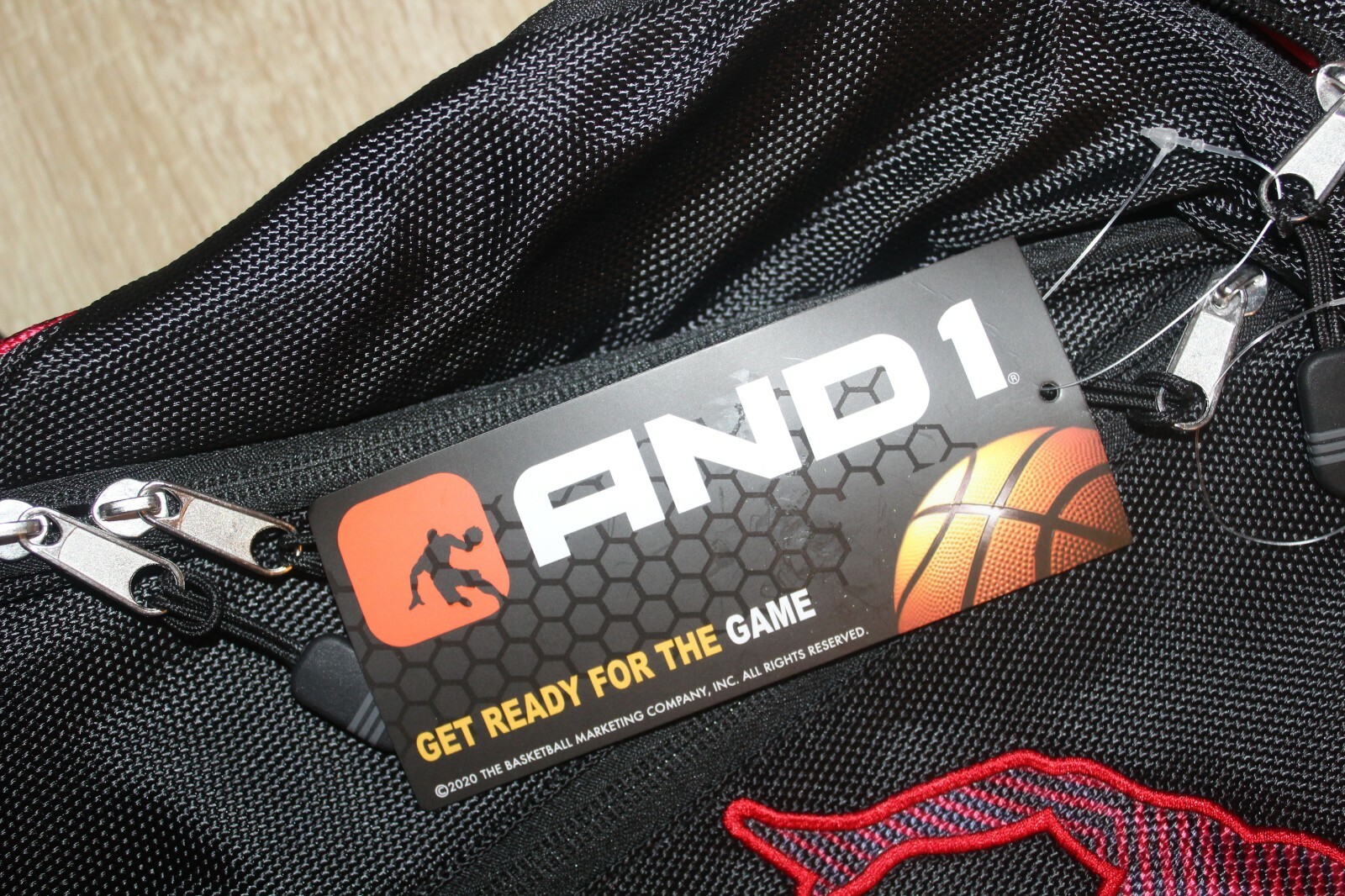 AND1 Black/Red Basketball Backpack Supports Up To 50lbs Laptop Sleeve 4 Book Bag
