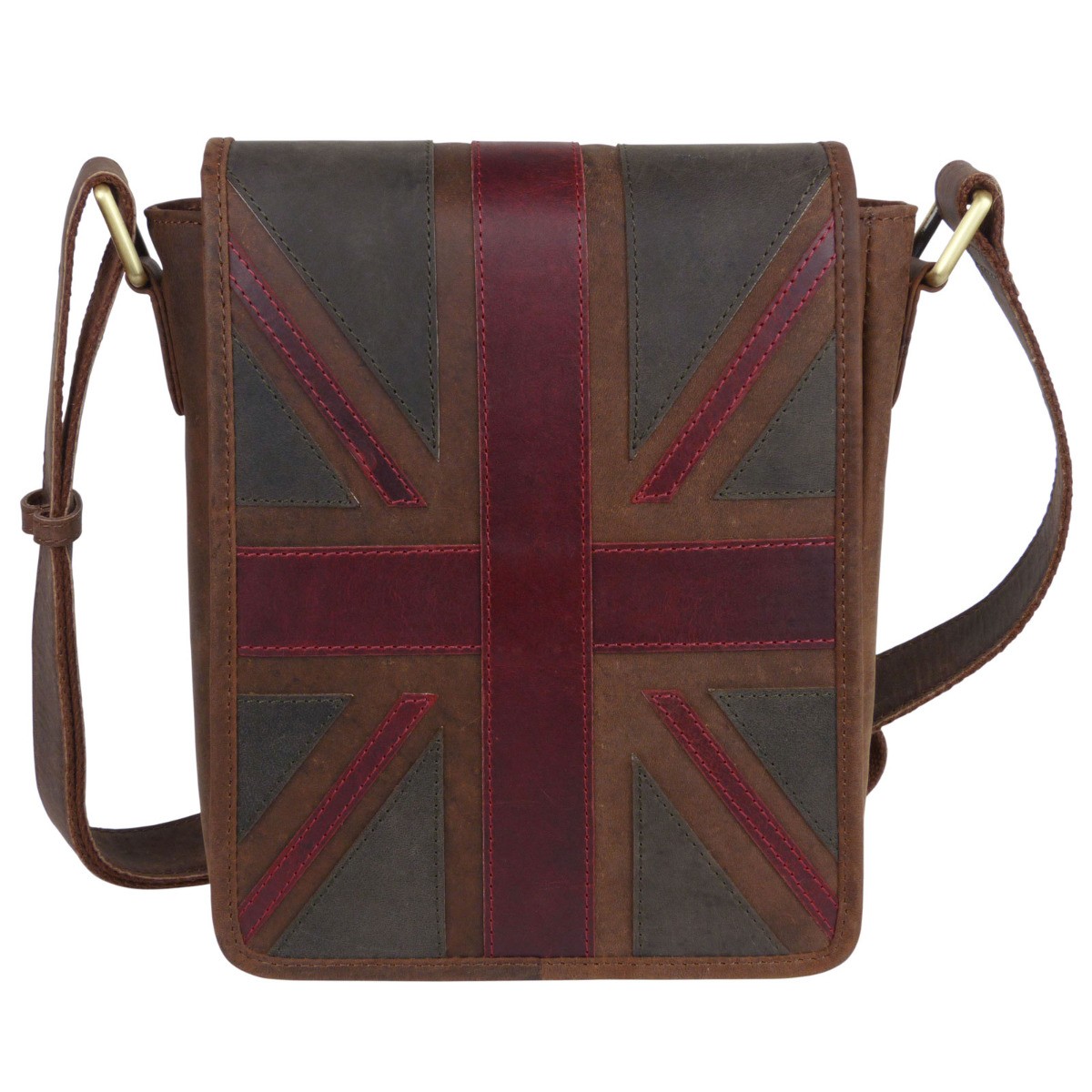 Mala Leather Compact Flap-Over Cross Body Bag Union Jack Vintage Collection