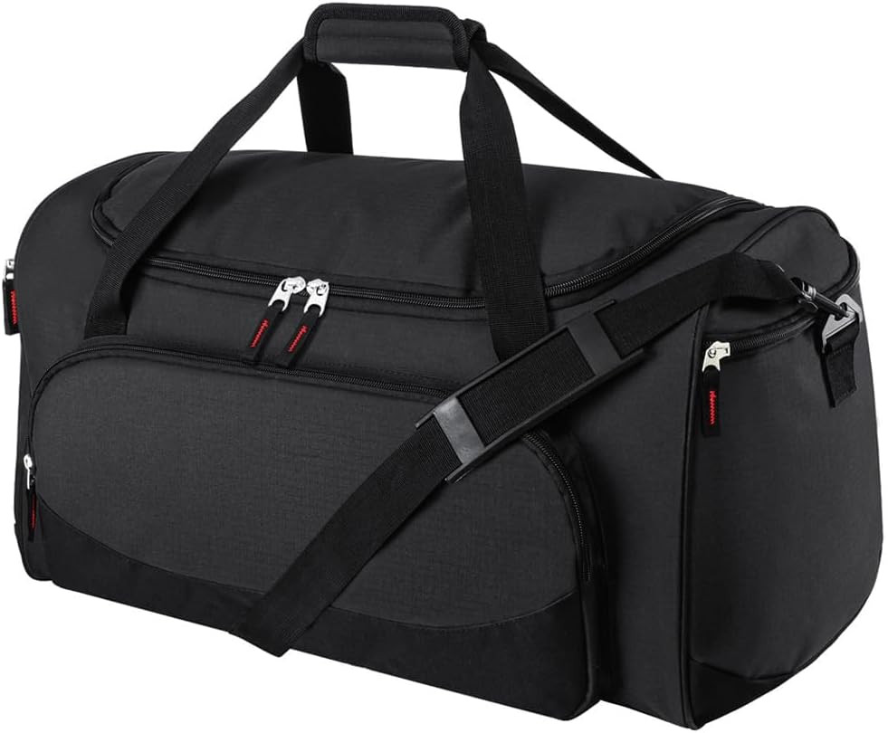 Gym Bag for Men – 50L Black Durable Large Duffle Bag for Travel, Workout, Fitnes