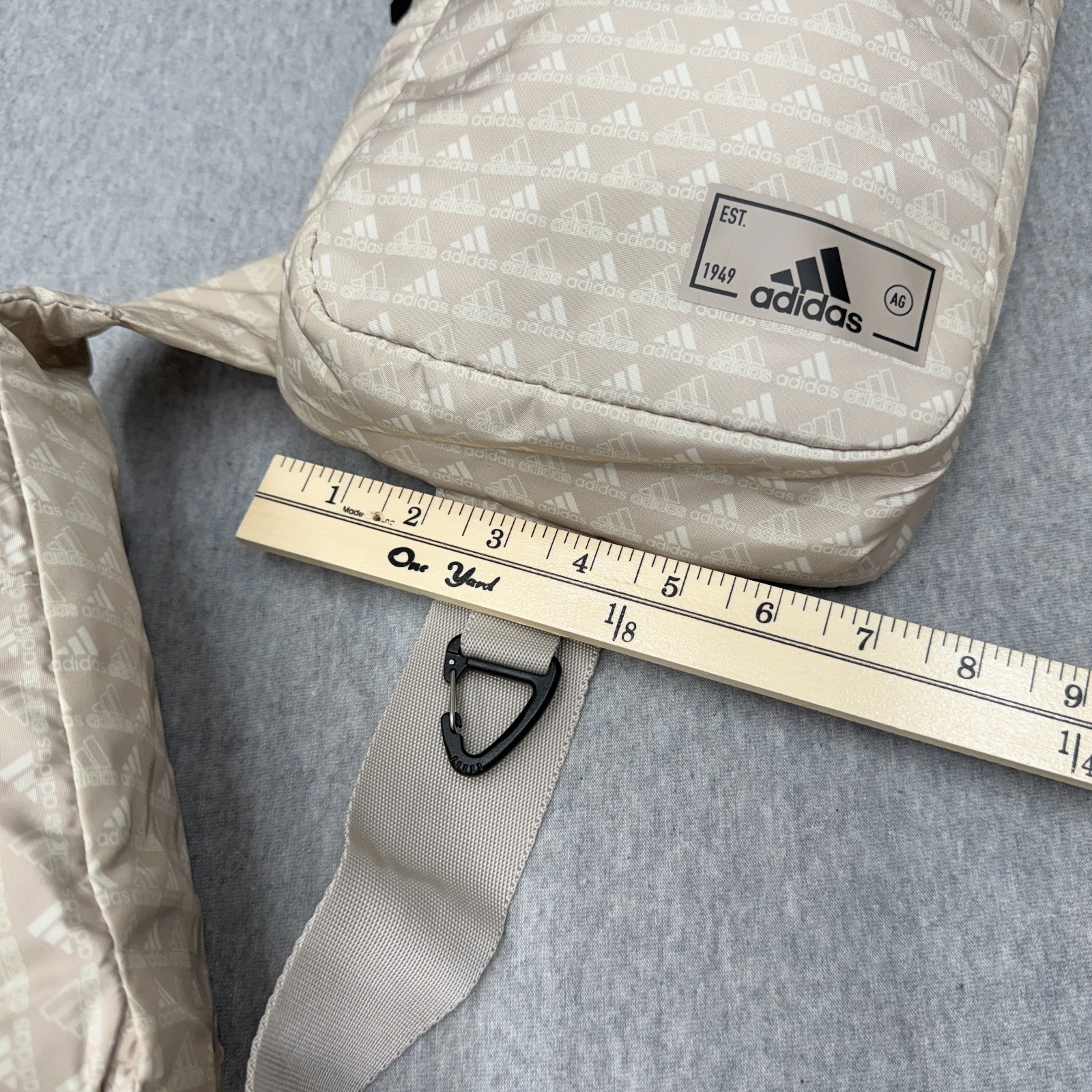 Adidas Essentials 2 Sling Crossbody Bag Beige All Over Mini Monogram Wonder Pack