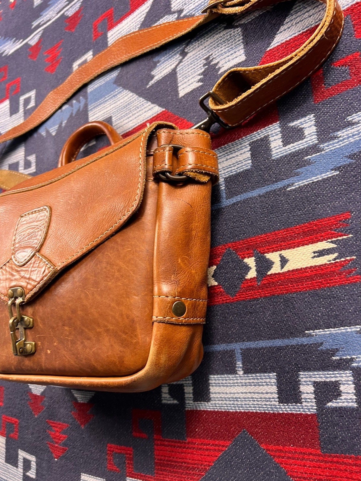 Tahoe Classics Brown Bag Co Saddle Leather Briefcase Messenger Bag Made In USA
