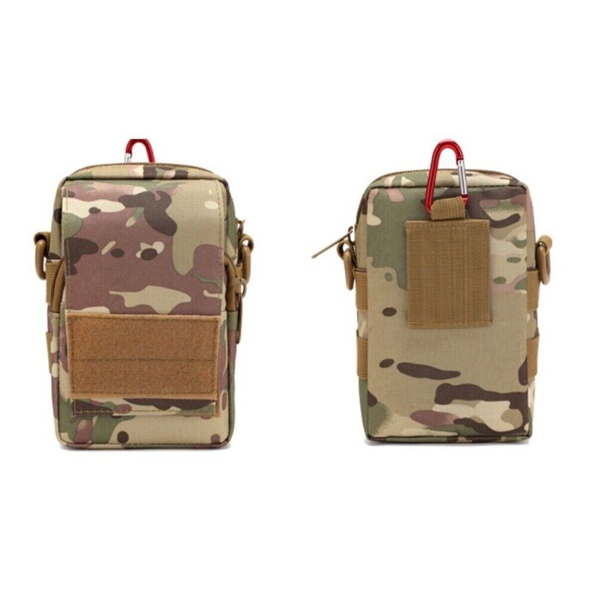 Tactical Molle Pouch Cell Phone Holster Bag Accessory Pouch Double-Zipper Pocket