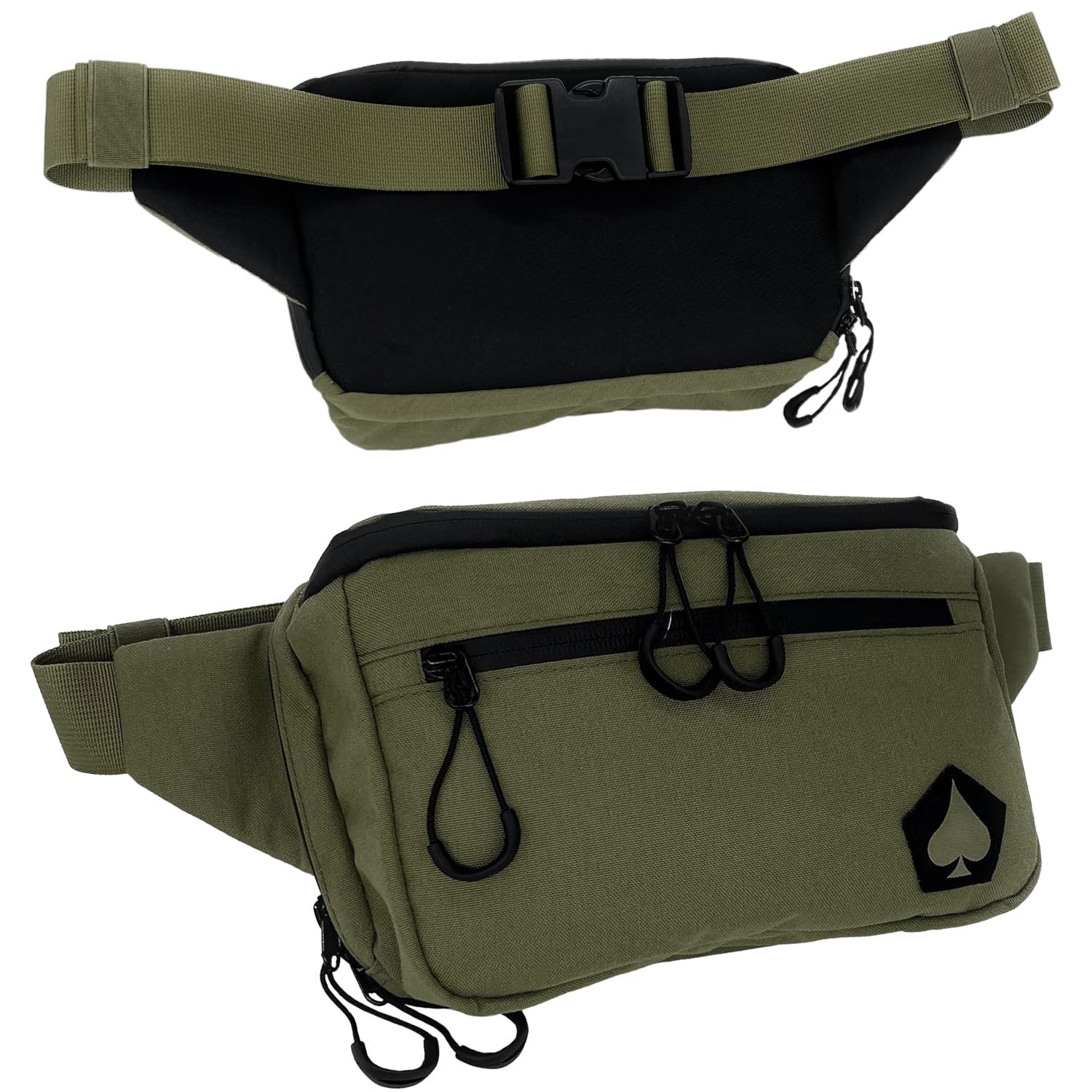 Tactical Fanny Pack Belt Bag 500D Nylon Waterproof Pockets Ranger Green 9.75×5.5