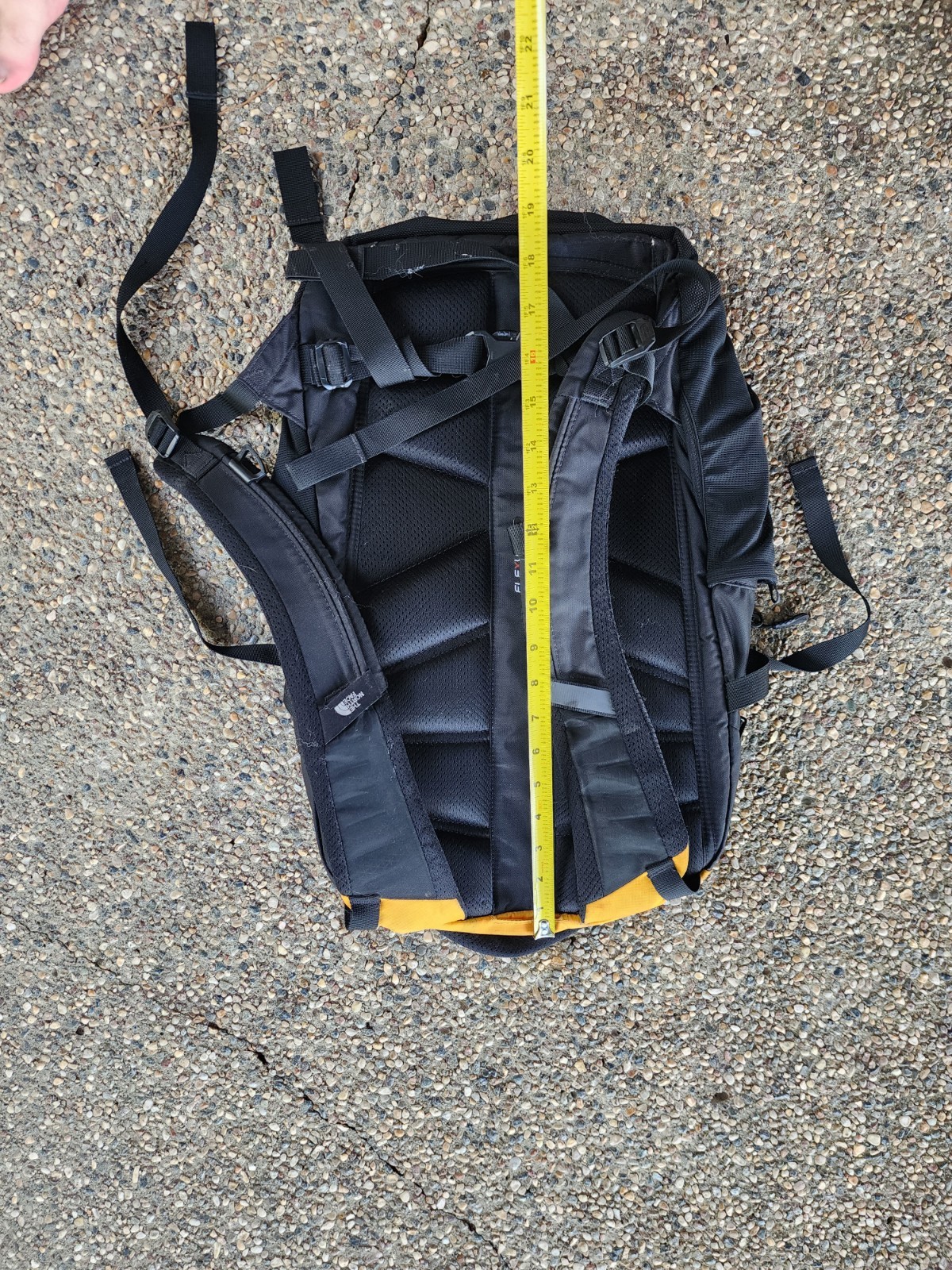 The North Face Recon Backpack Grey Yellow Laptop Divider Hiking Strap Bag School