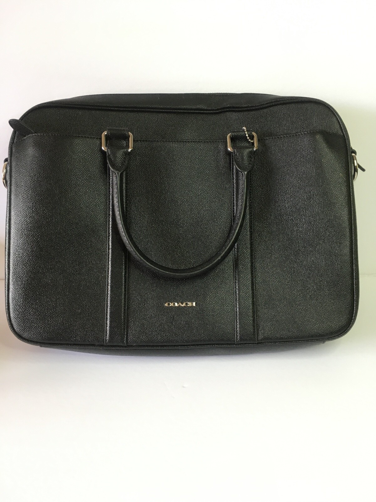 Coach Metropolitan Black Slim Briefcase Handbag Leather Laptop Bag