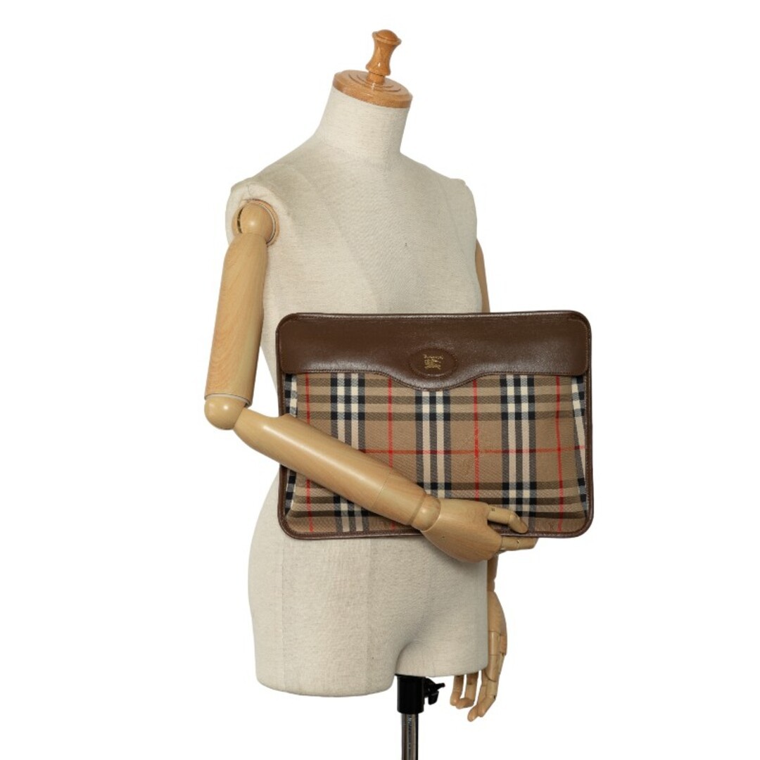 BURBERRY Nova Check Shadow Horse Bag Beige 36cm 14.2in japan used item