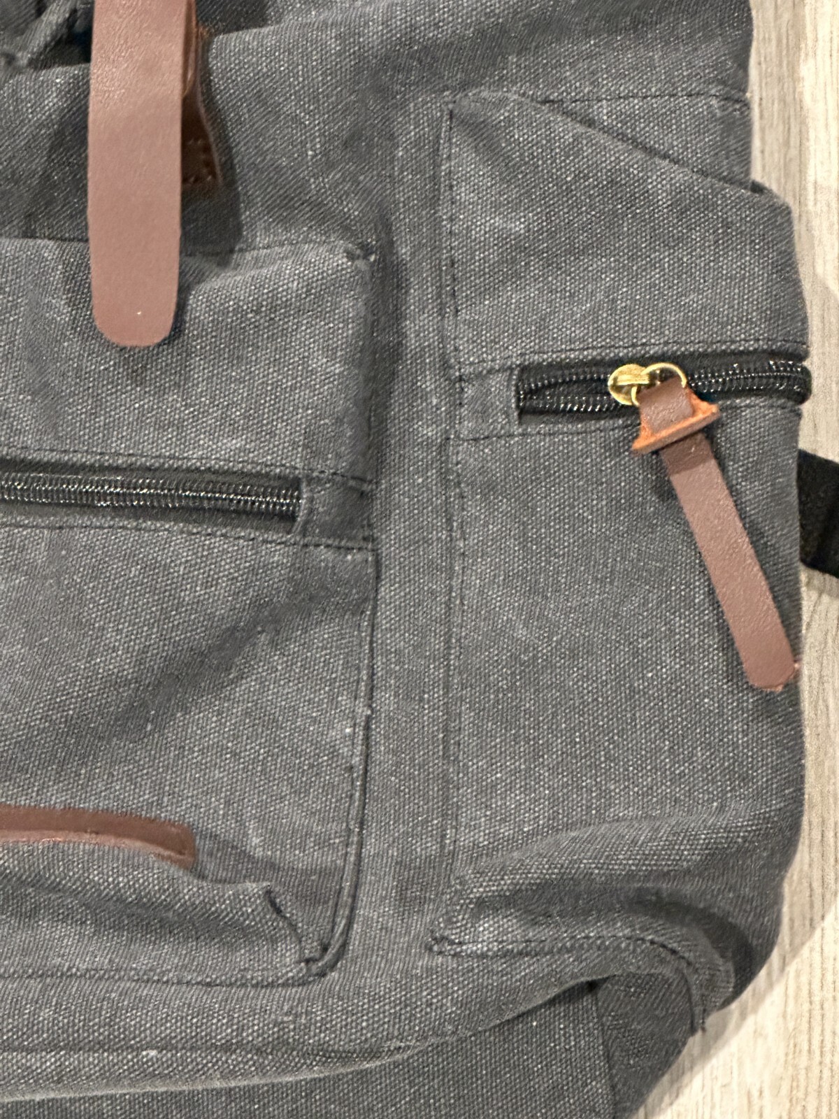 Drawstring GRAY Backpack Bag with Charging Port – Back Pack Luggage Satchel Tote