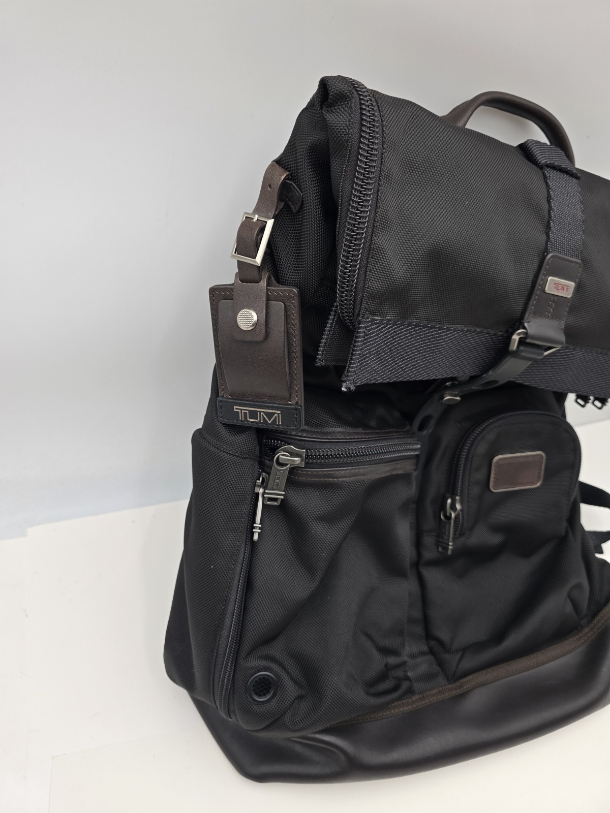 Tumi Alpha Bravo Luke Roll-Top Backpack Nylon Black/Brown