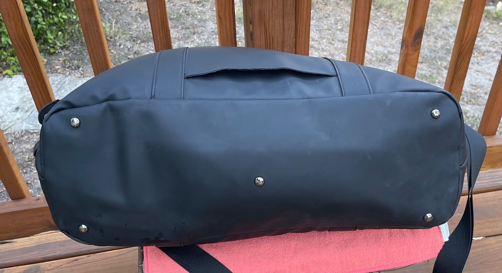 Duchamp London Duffle Bag With Strap & USB Cable in Black-$240