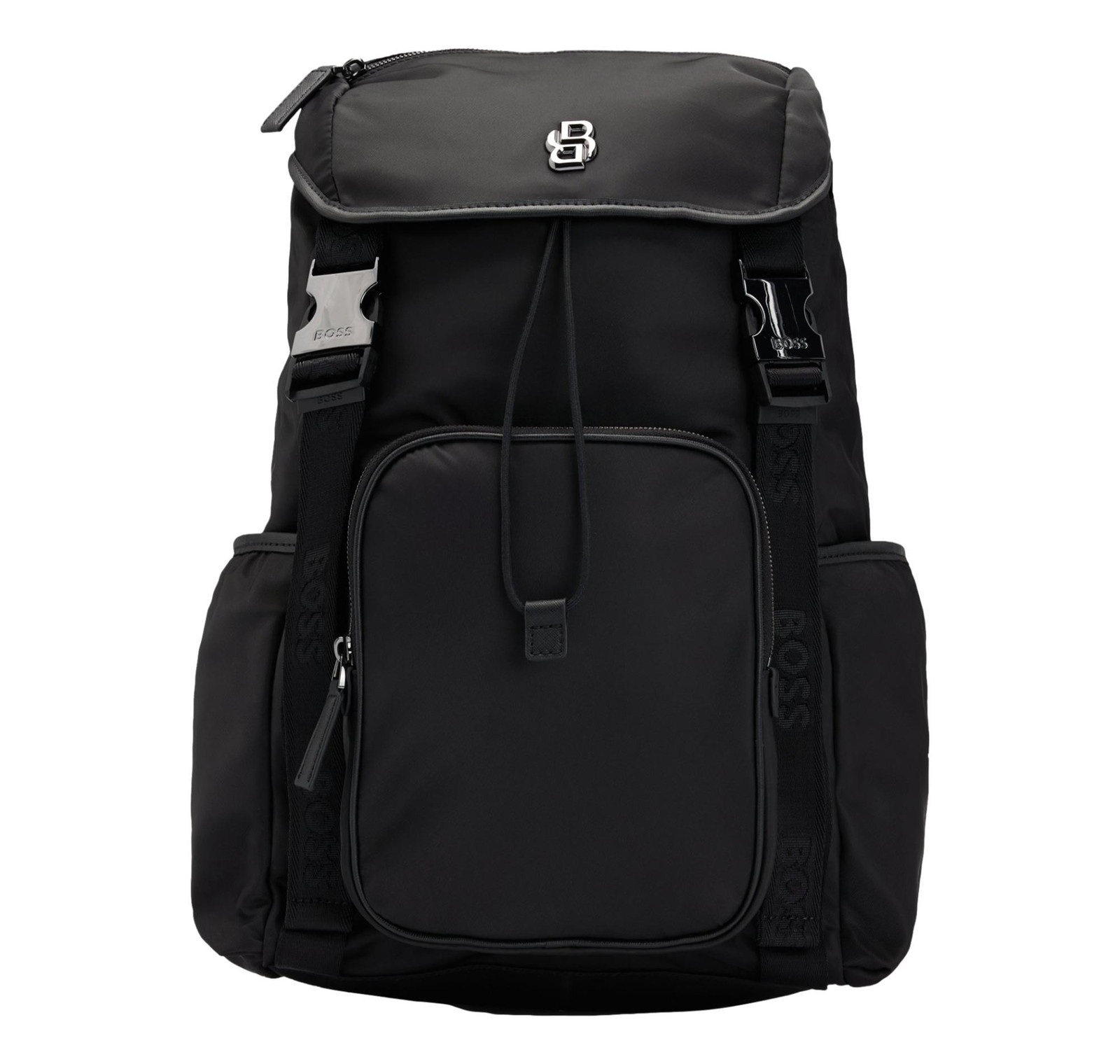 BOSS Men’s Multi-Pocket Backpack Finished With Double B Monogram 50516809 Black