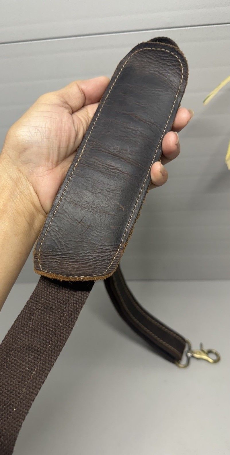 Men’s REPLACEMENT Strap Padded Brown Nylon/Leather Trim Oiled Adjustable