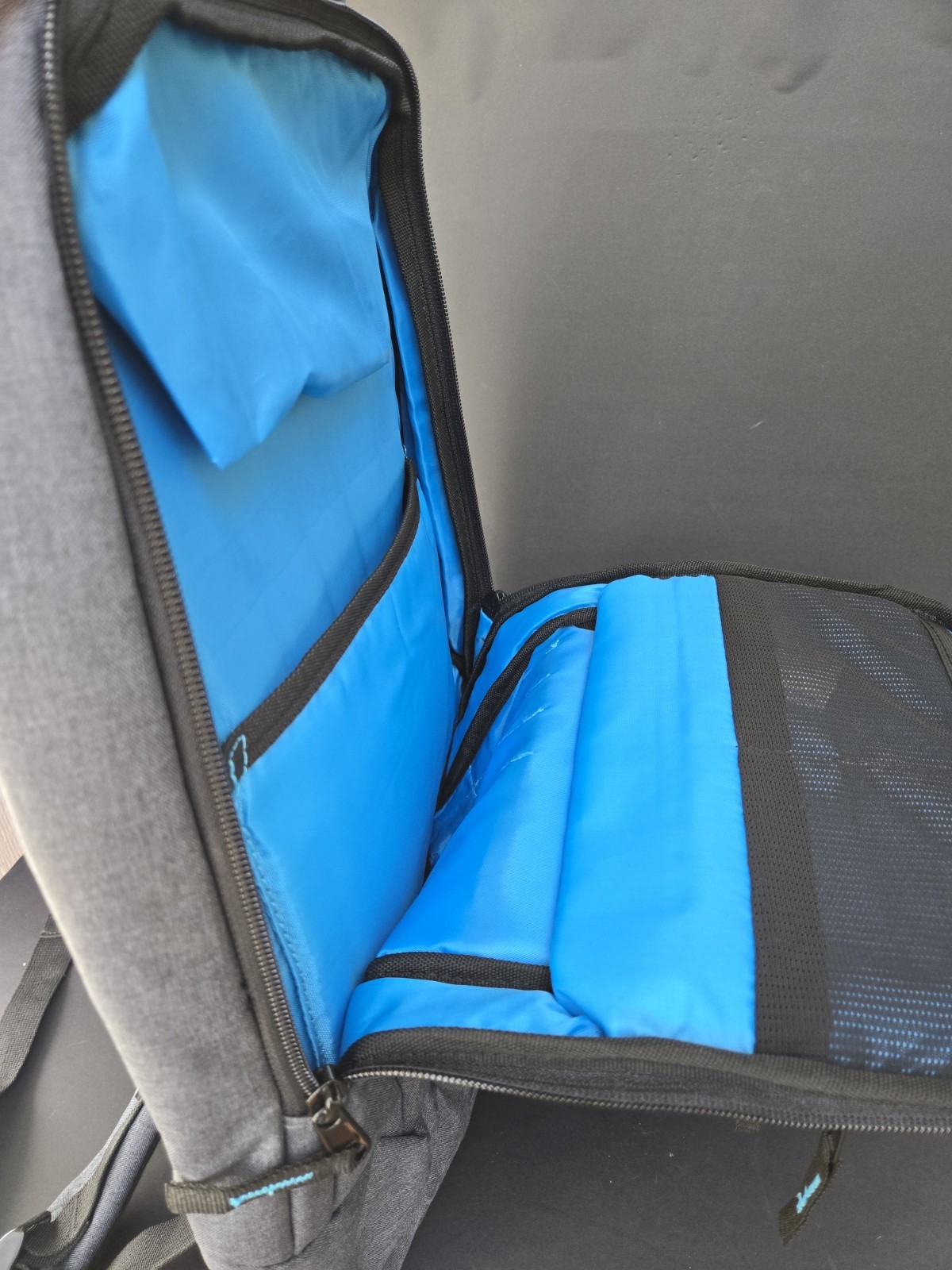Gray Zip Pockets Laptop Backpack
