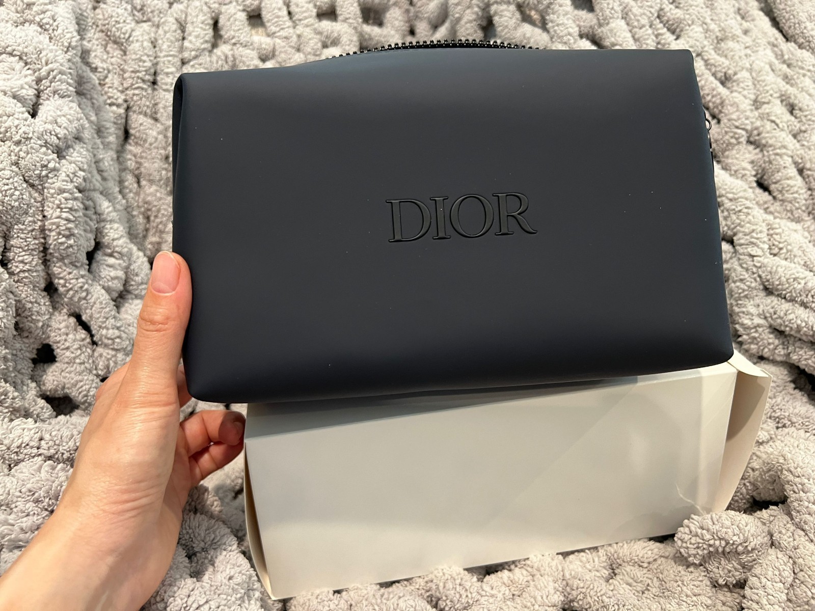 DIOR Navy & Black Travel Zip Bag Trousse Pouch Dopp Limited Edition New In Box