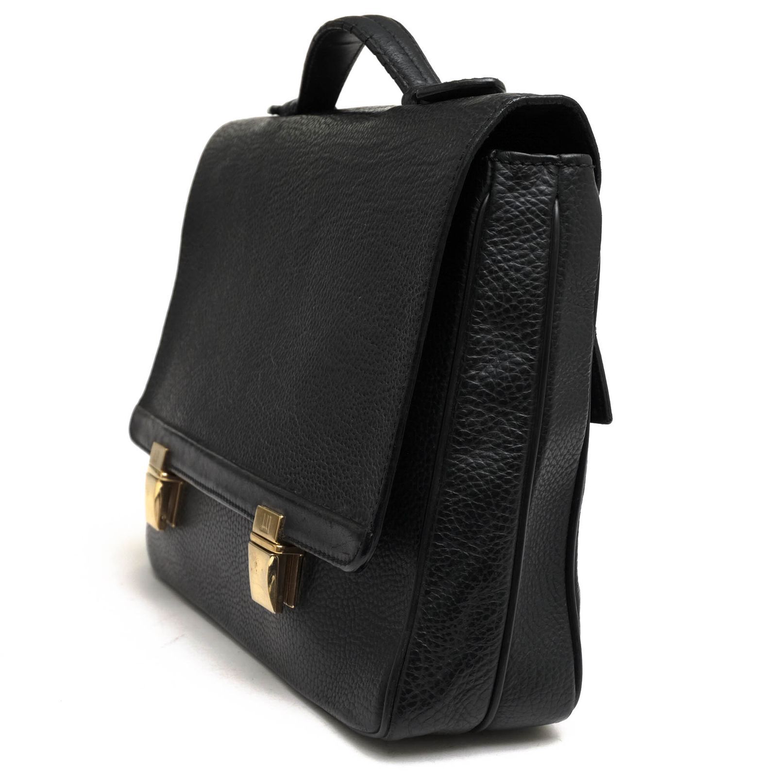 Dunhill Business Bag A4 storage briefcase for men black leather 24×34×8cm rare