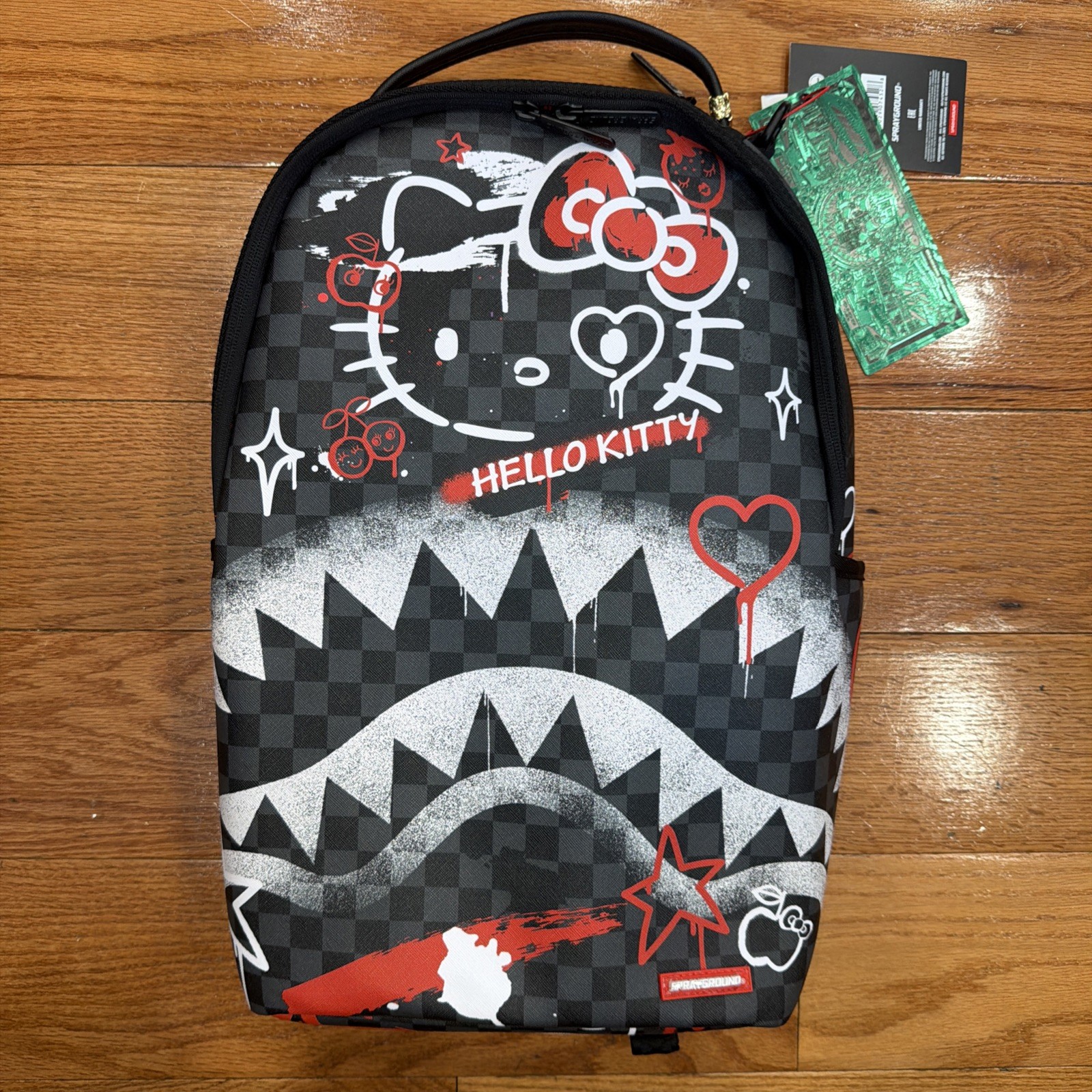 Sprayground x Hello Kitty Punk Shark Backpack New Black Large Bookbag