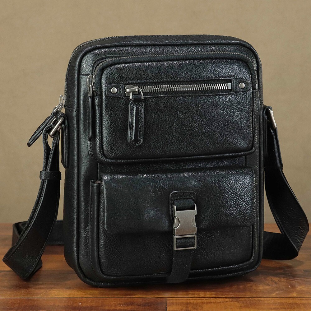 Genuine Leather Purse and Messenger Bag for Men Fashion Leather Shoulder Bags