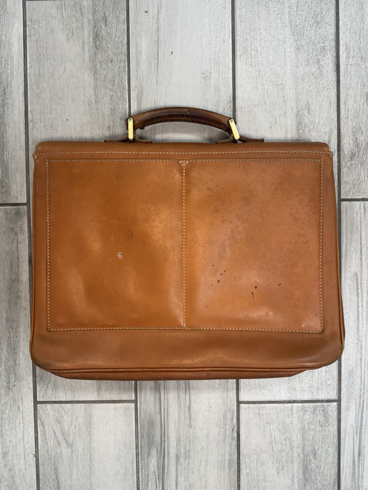 Giorgio Armani Camel Attaché Briefcase Luggage Business Bag