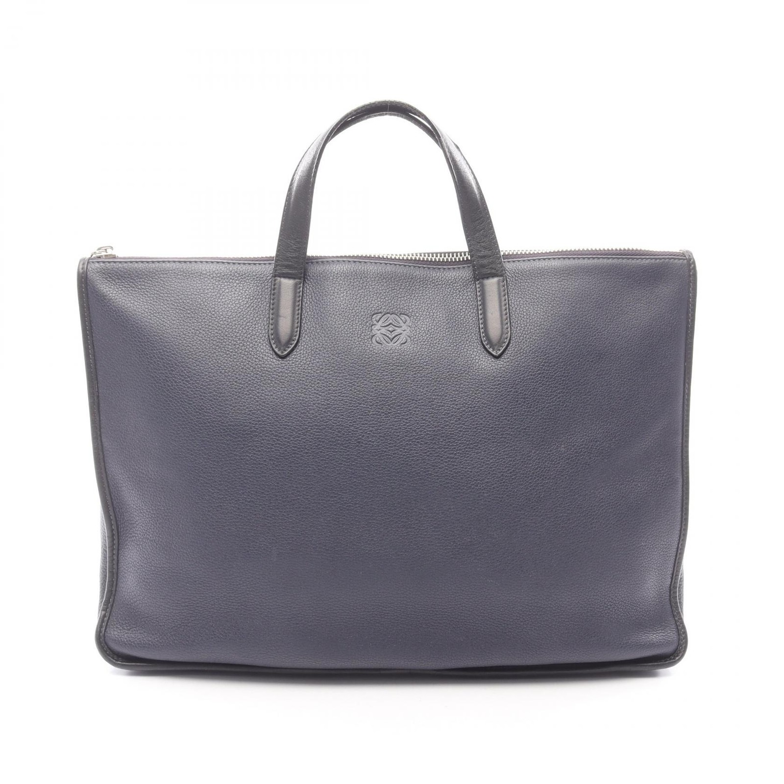 LOEWE Toledo Briefcase business bag leather Navy Black Used mens