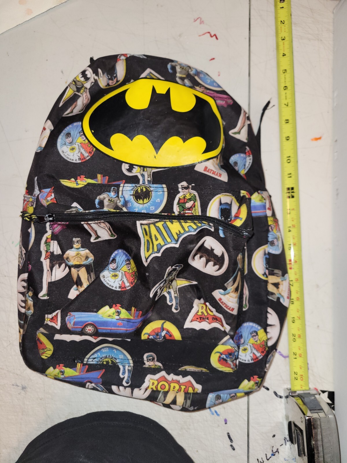 silver age Batman Print Backpack /16″ School Book Bag / Pre-Owned