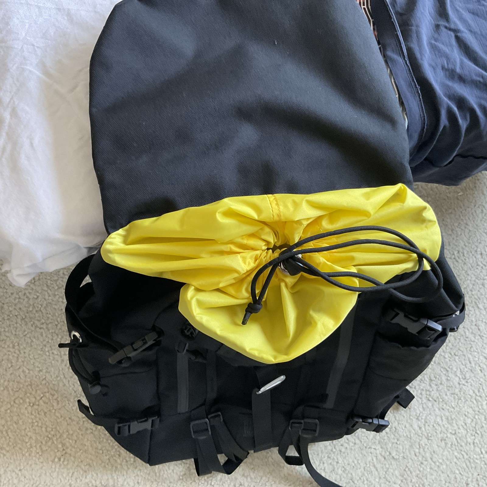 Topo Designs Mountain 37L Backpack Brand New Cordura High Capacity Black/Yellow