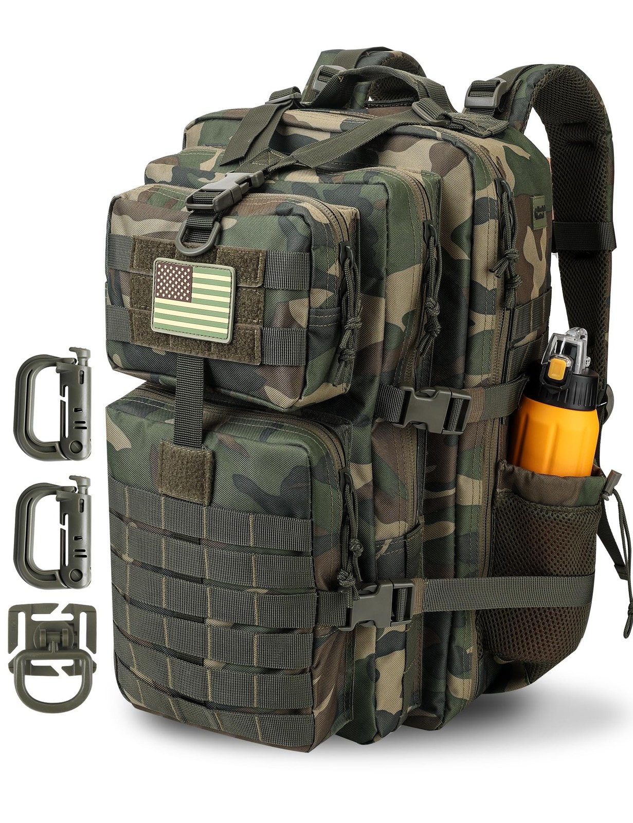 Mochila Tactica Militar Con Soporte Para Botella Y Parche De Bandera Pro