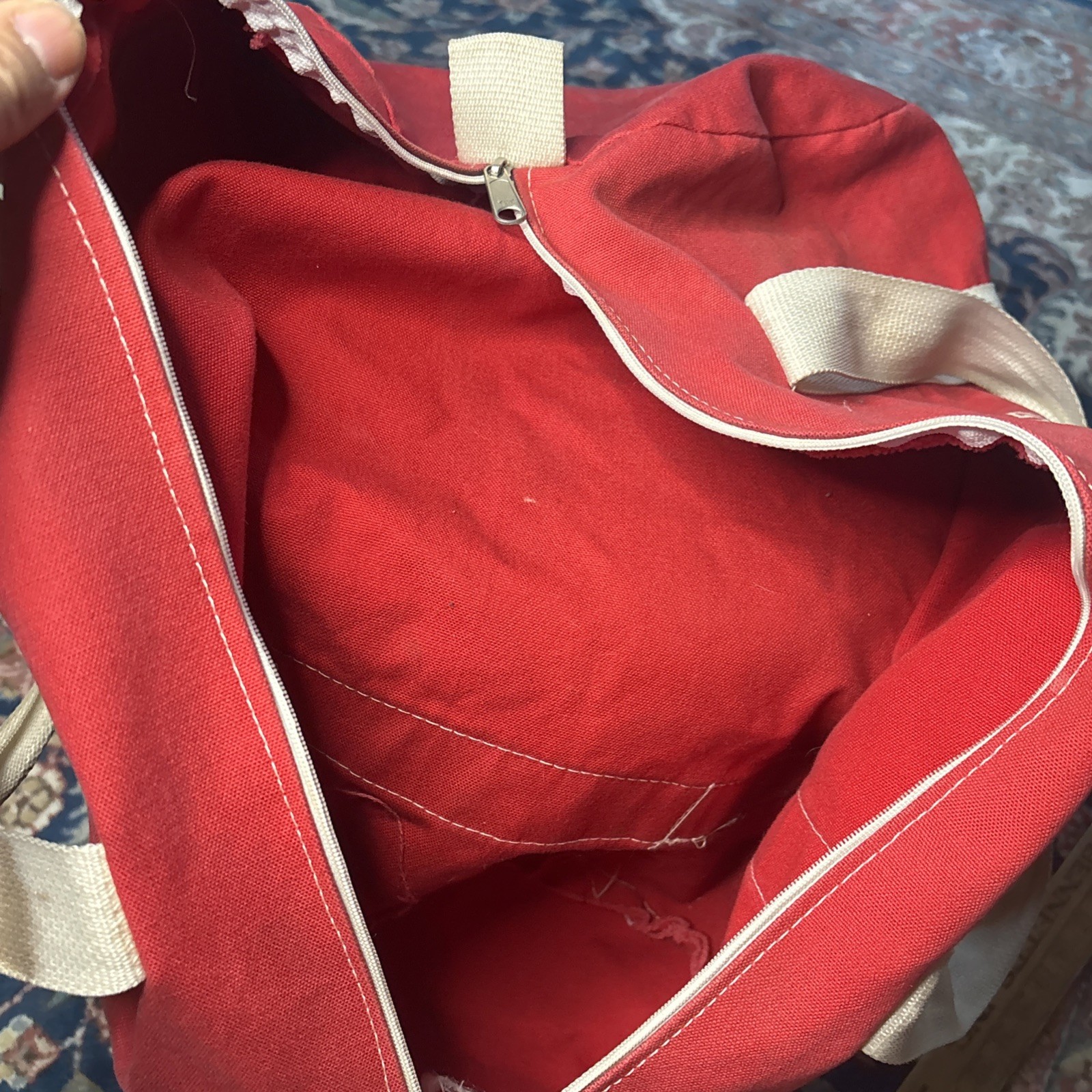 Vtg Wellesley College Massachusetts Duffle Bag Red White Rare CB Sports Inc 80s
