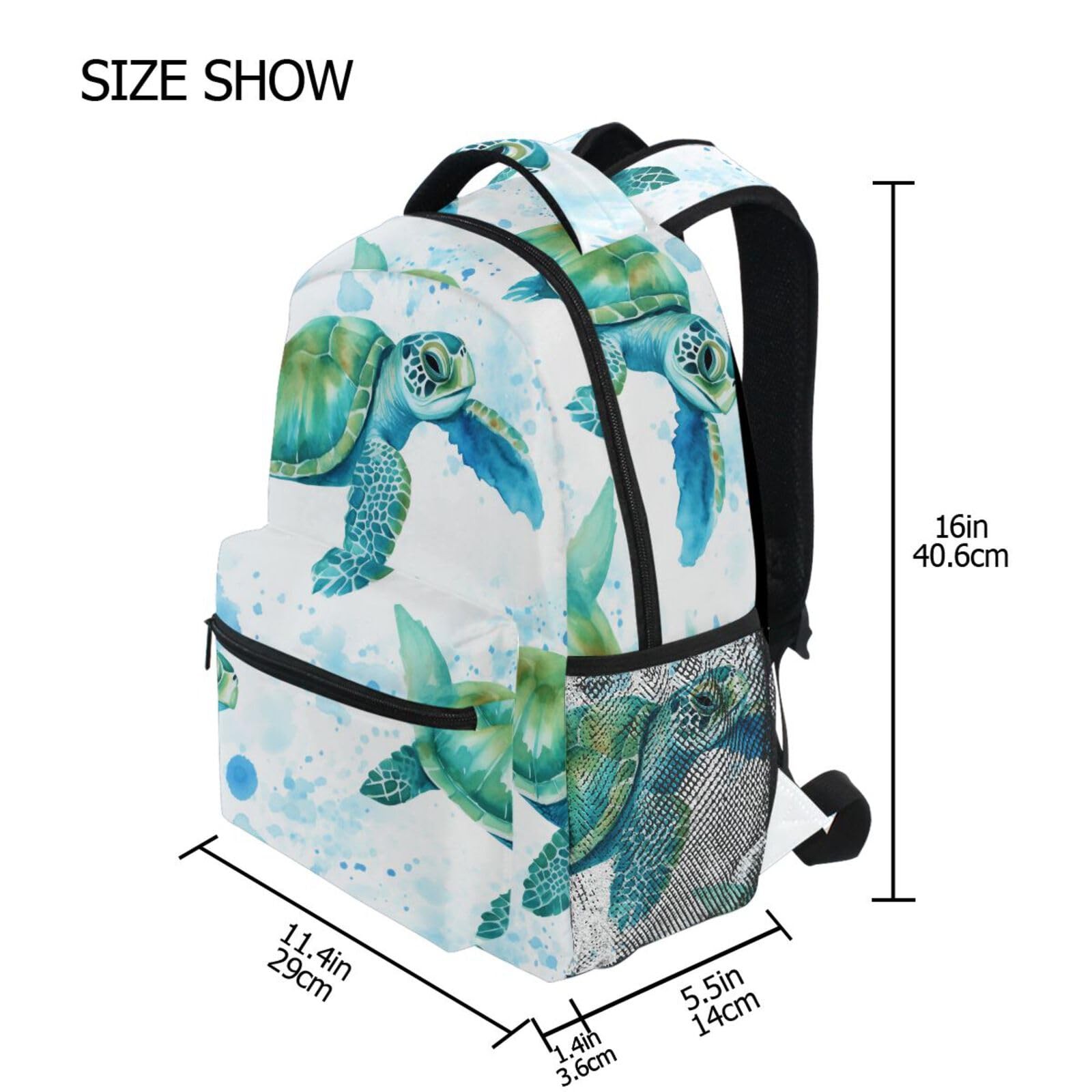 Sea Turtles Teal Backpacks 3rd 4th 5th Grade School Bookbags Travel Laptop Da…