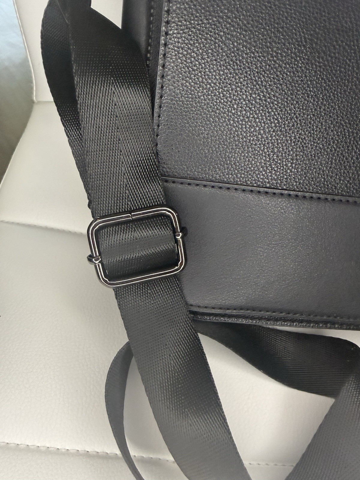 ALDO Black Messenger Bag Men Adjustable Crossbody Strap Inner Outer Pockets