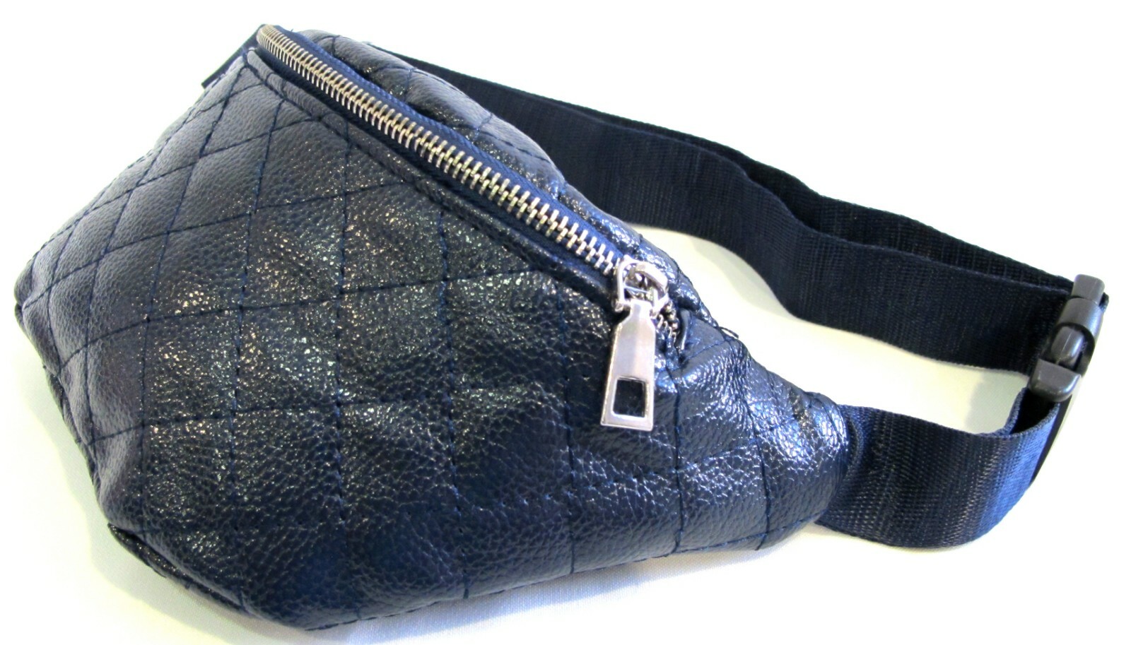 Quilted Pattern Soft Faux Leather Fanny Pack Waist Bag One Zipper Pocket 5 Color