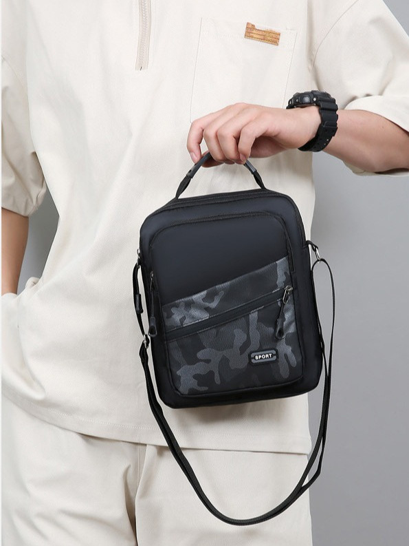 Men’s Navy Handbag Shoulder Bag Crossbody Casual Fashion Camouflage Style