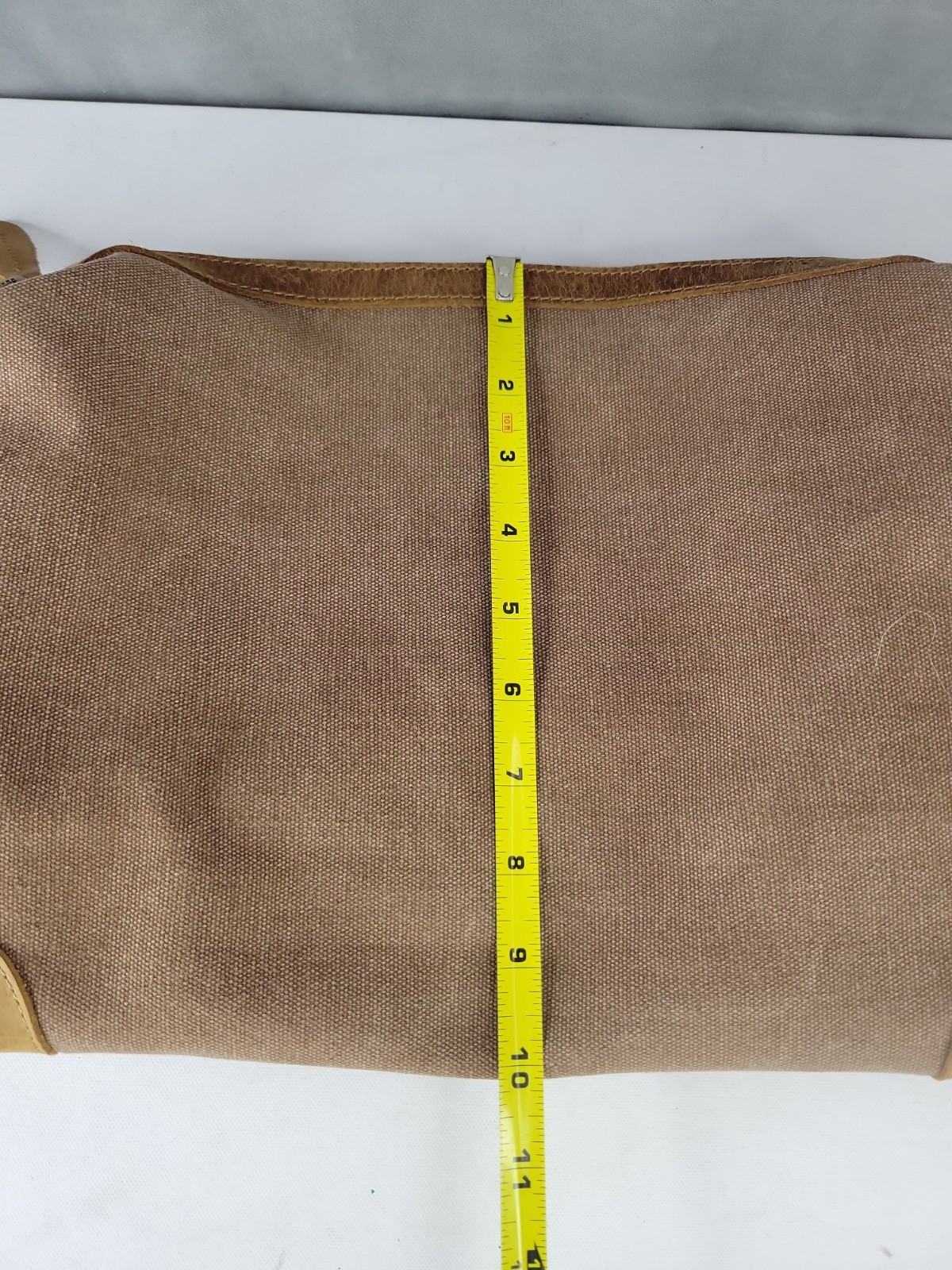 S-ZONE Canvas Leather Dopp Kit Toiletry Travel Shaving Bag Brown