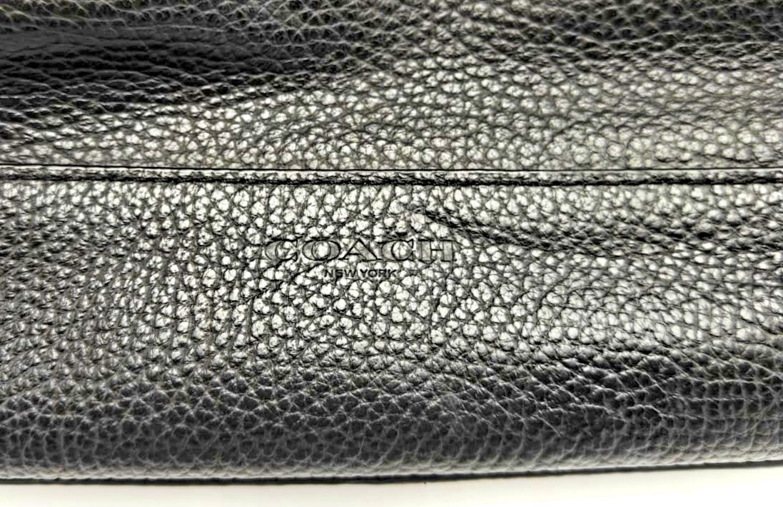 Coach Hamilton Mens Portfolio Briefcase Black Pebble Leather Laptop 2Way F75757