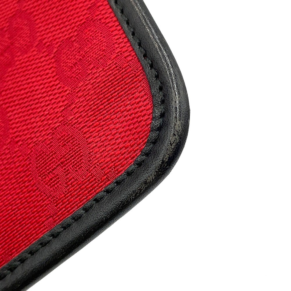 GUCCI GG Canvas Shoulder Bag GG Canvas/Leather Red/Black 0190348