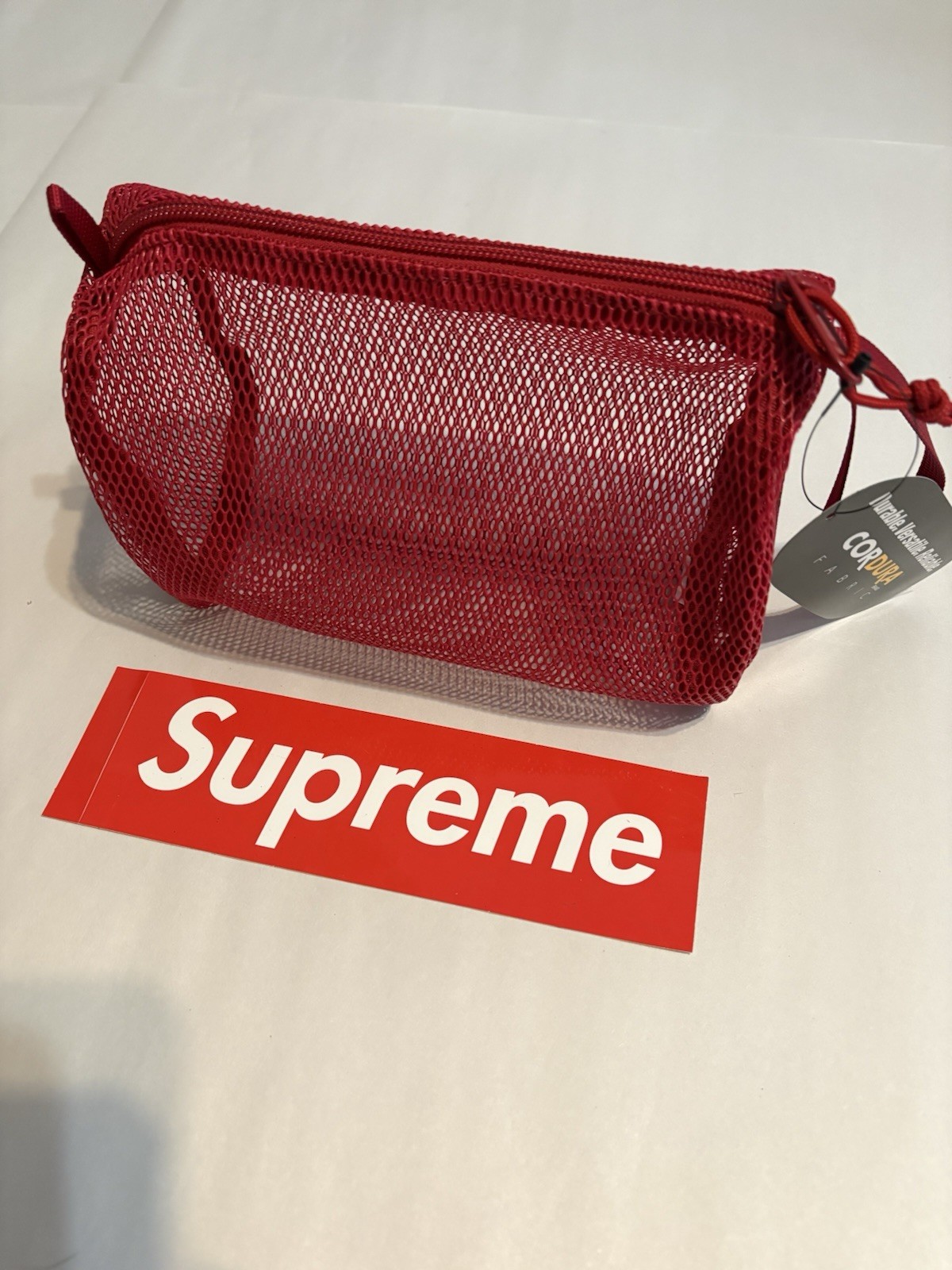 Supreme Mesh Utility Pouch Dark Red SS20 – Brand New With Tags