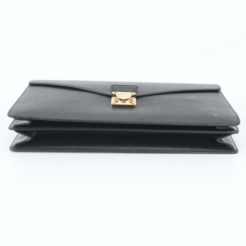 LOUIS VUITTON Epi Serviette Ambassador Briefcase Business Bag Black 40x30x4cm