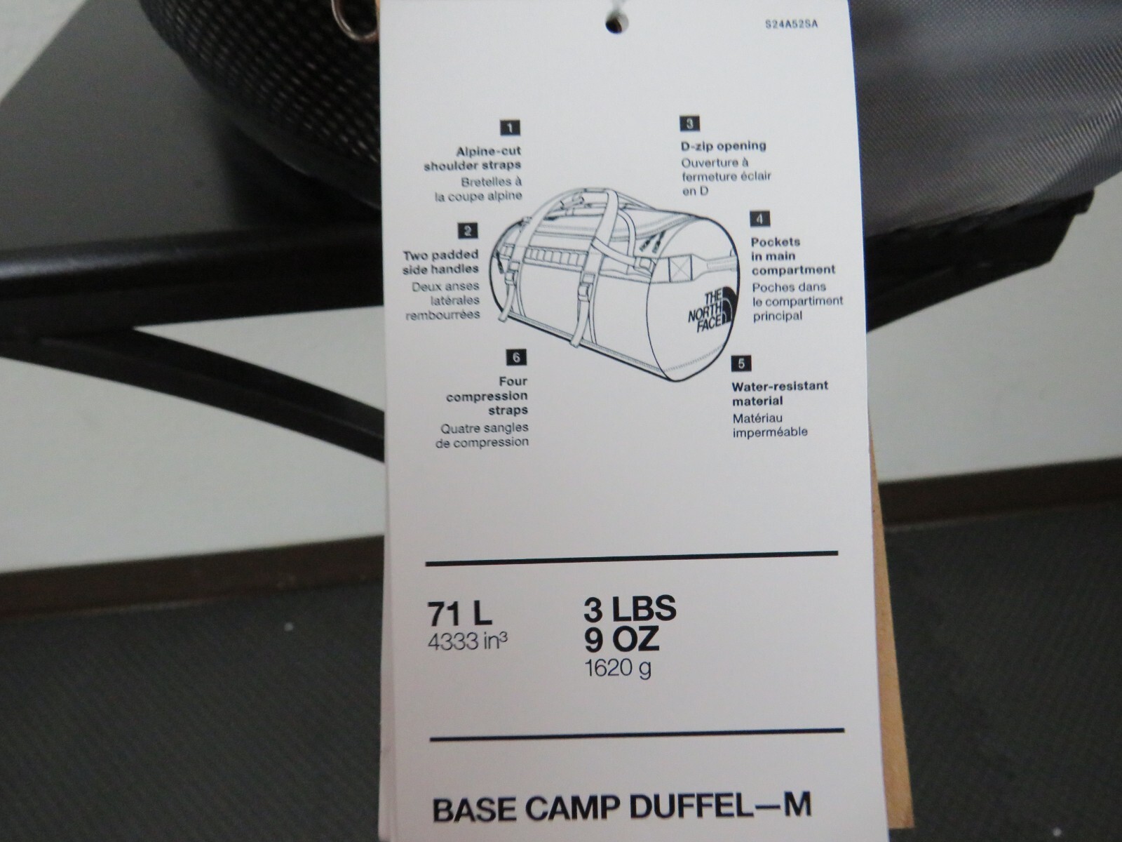 The North Face Medium Base Camp Duffel Packable Travel Backpack – Black / White