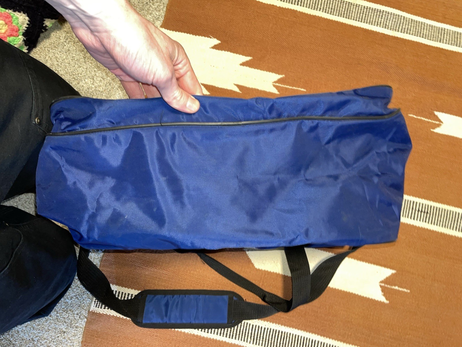 Nike Gym Duffel Bag Vintage 80s 90s Blue White Large Vermont Soccer League