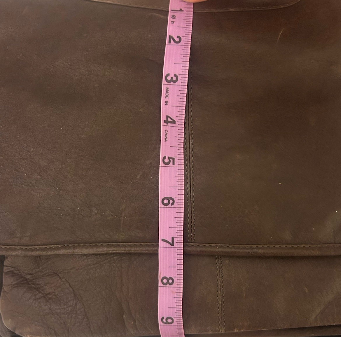 Wilsons Brown Messenger Bag Zip Snap Closure Solid Shoulder Strap