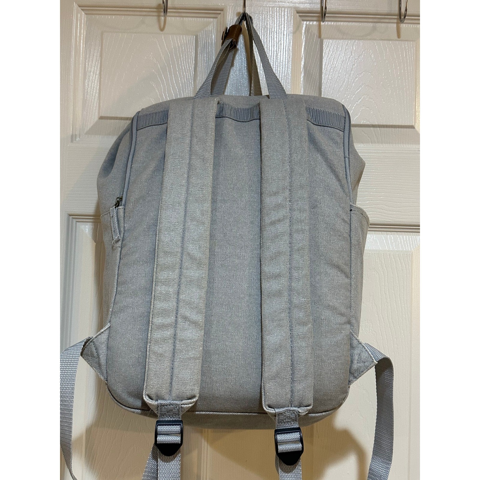 Starbucks Coffee Gray Canvas Backpack with Assorted Enamel Partner Pins Bundle