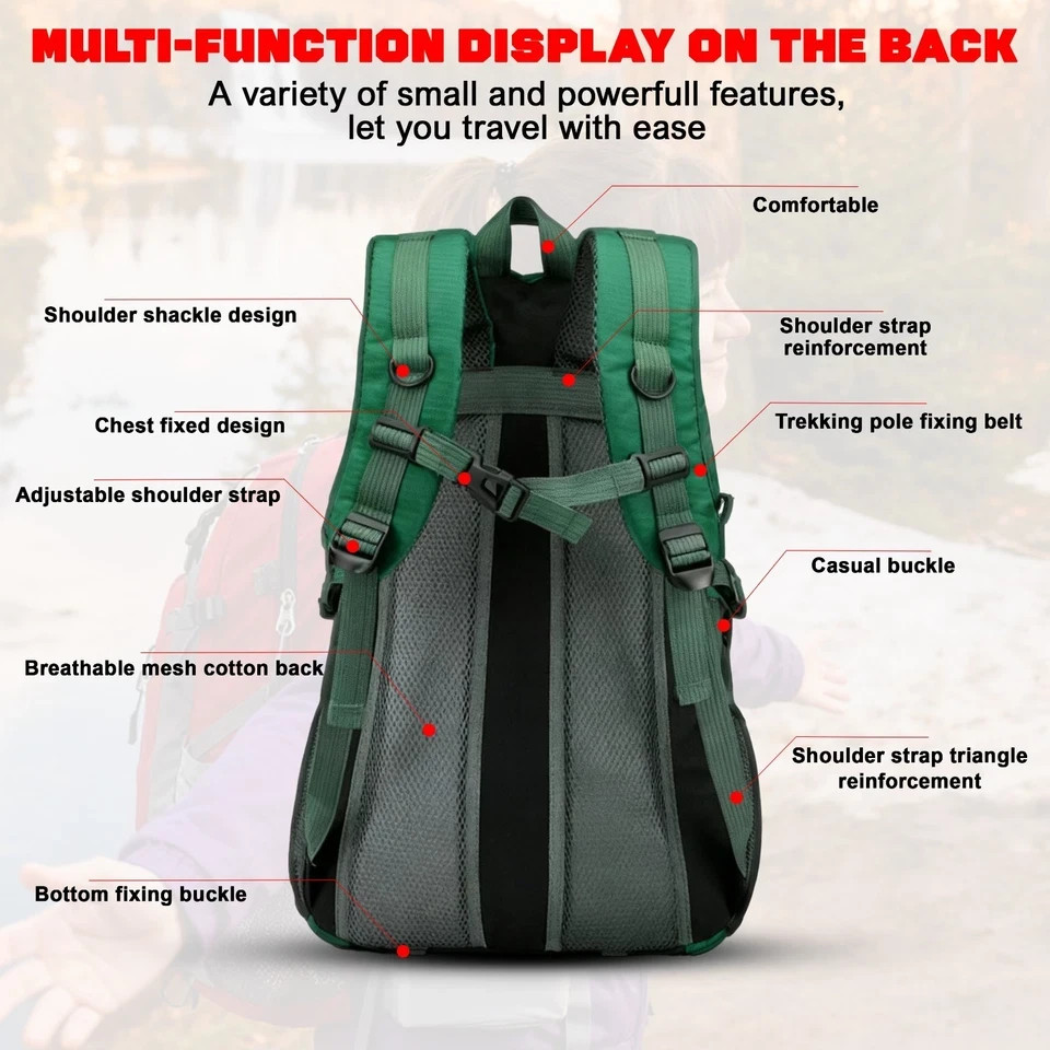 Large Travel Backpack Rucksack Camping Hiking Bag Outdoor Travel Bag 40L