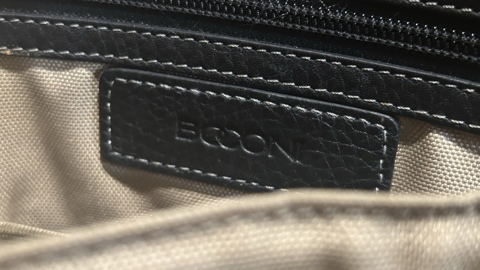Boconi Black Tumbled Leather Briefcase Attaché Case Gray Hardware *No Strap*