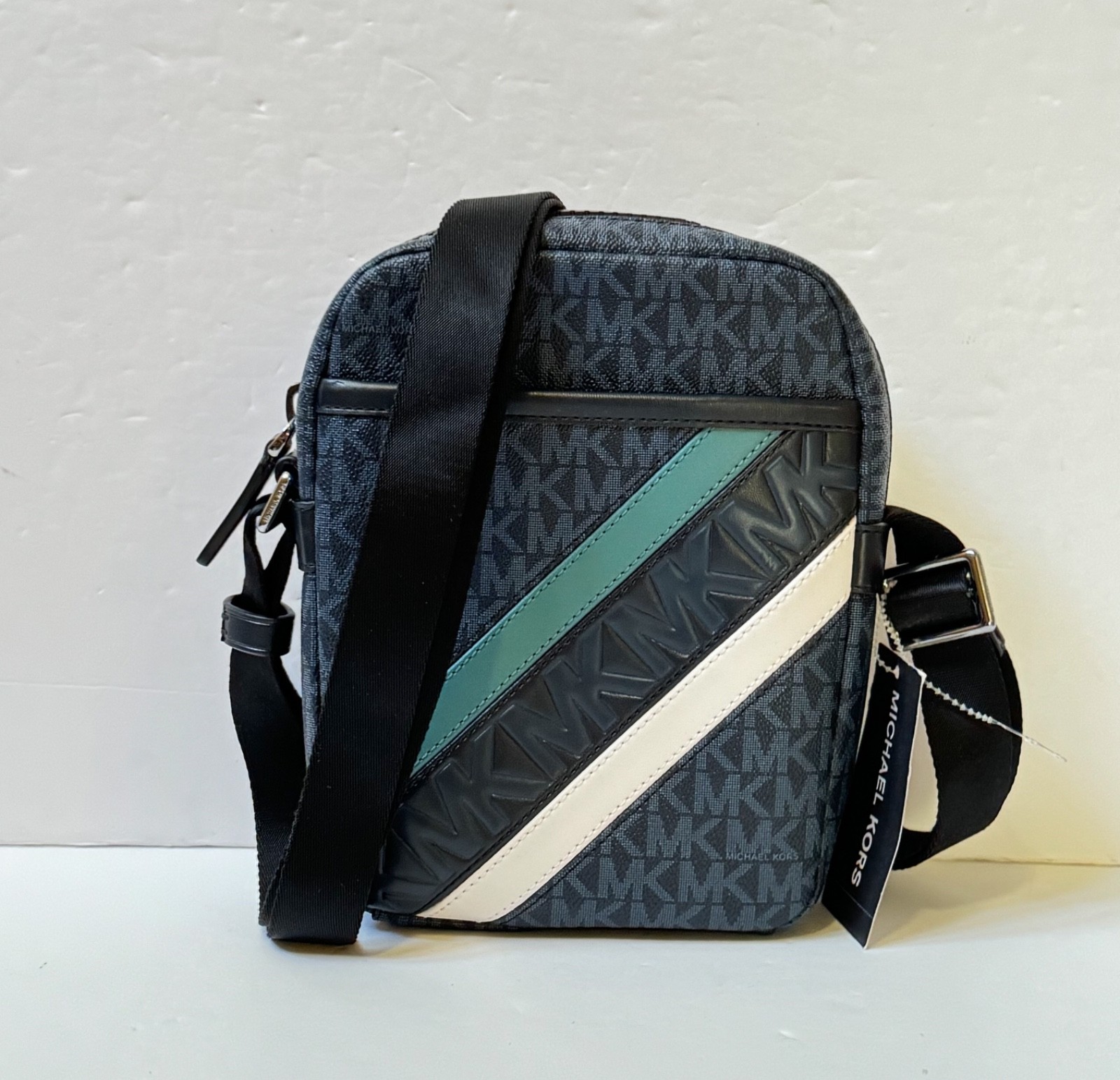 Michael Kors Cooper Small Crossbody Flight Bag MK Navy Multi