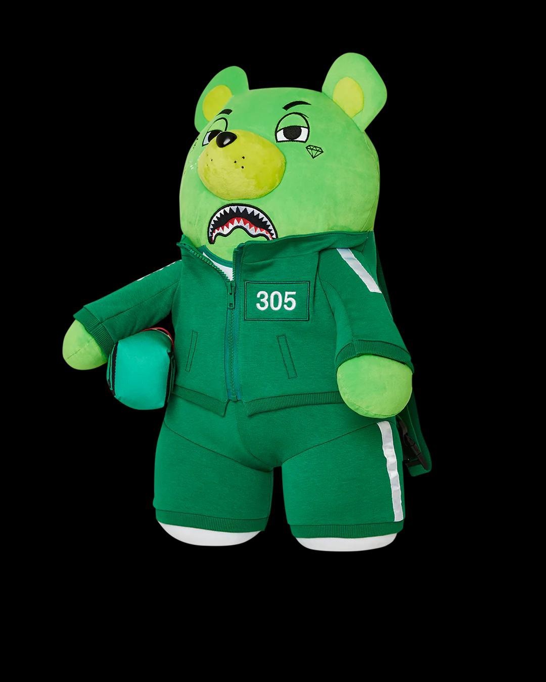 Sprayground Squid Game Contestant Money Bear Backpack🔥New Green Teddy Bear Bag