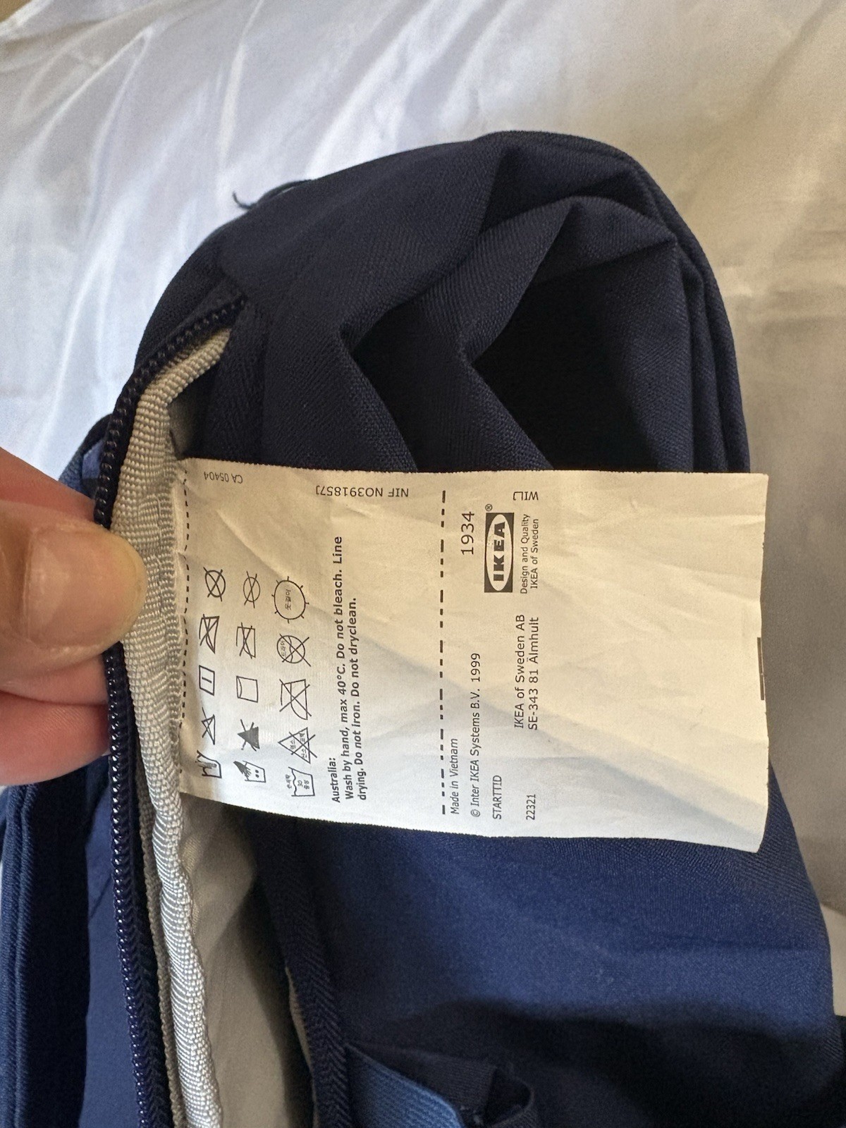 IKEA DROMSAK Large Hiking/ Duffle Or Laptop Backpack Navy Blue