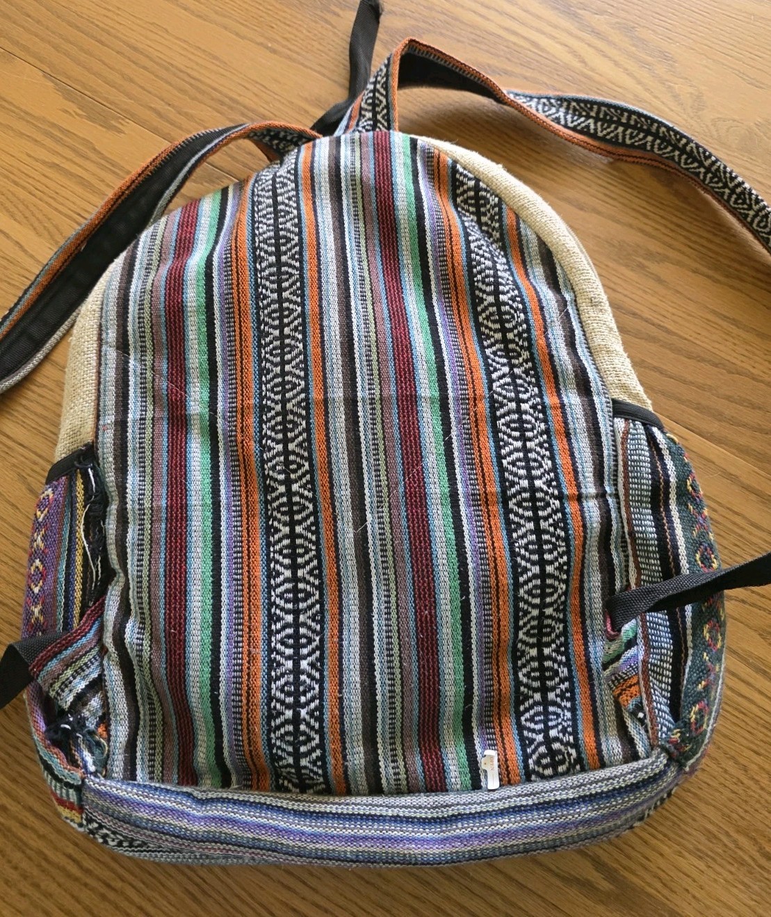 Himalaya Hemp Backpack Boho Festival Bag Made in Nepal Needs Repair