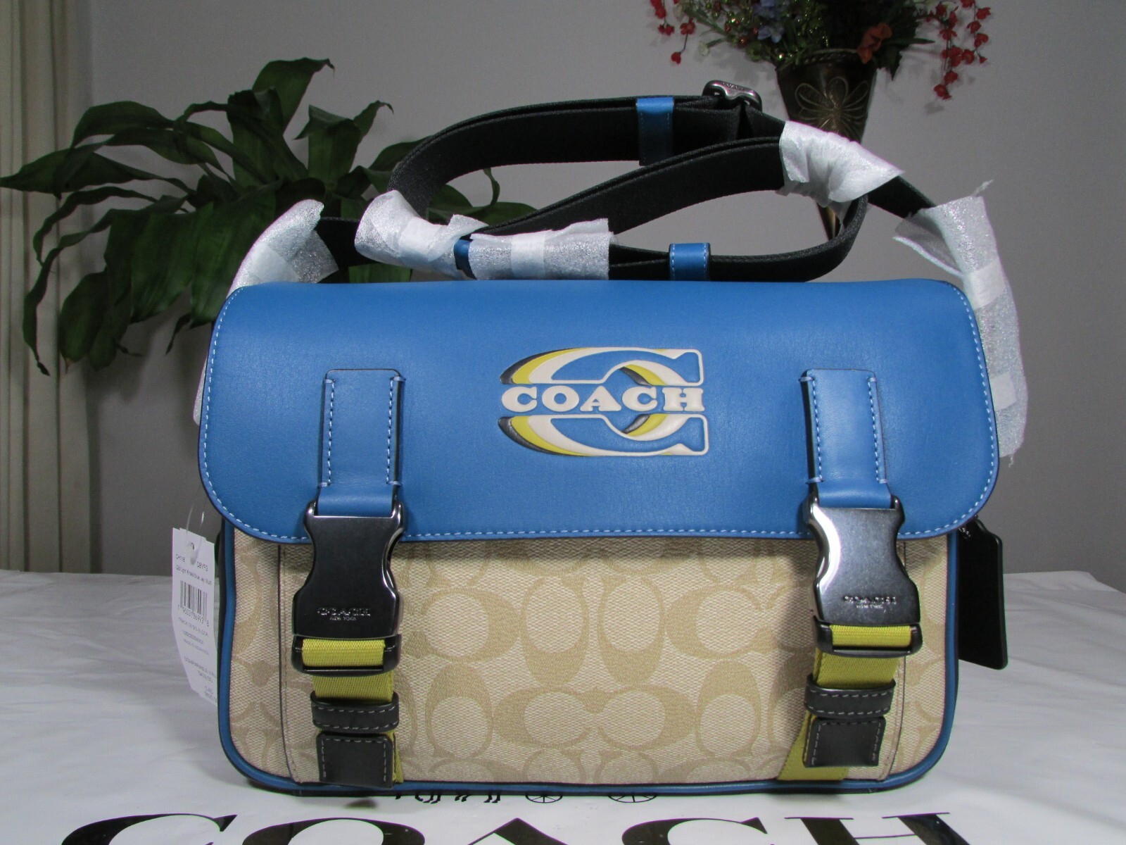 NWT Coach Coach Stamp Colorblock Signature Canvas Track Crossbody CH118
