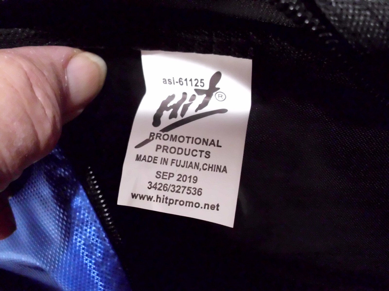 HIT PRODUCTS Backpack Zippable Pockets Adjustable Straps Agropur Black/Blue