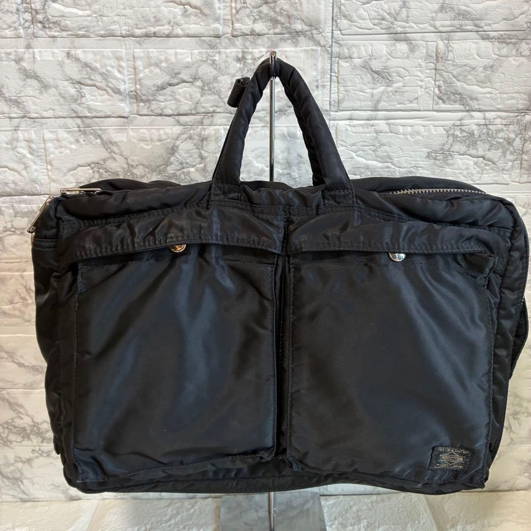 YOSHIDA PORTER Tanker 2Way Business Briefcase Black Nylon Pre-owned Japan