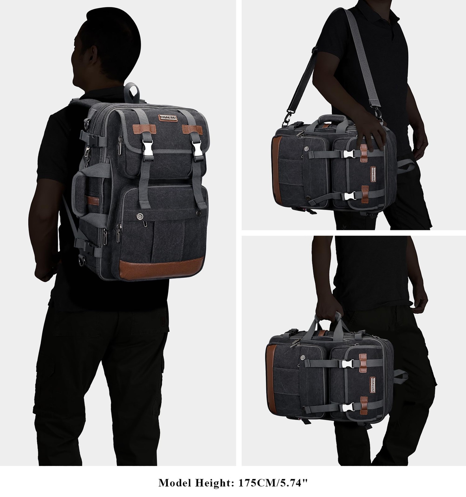 Canvas Travel Backpack for Men Large Laptop Backpack Fit 16 inch Carry-on Air…